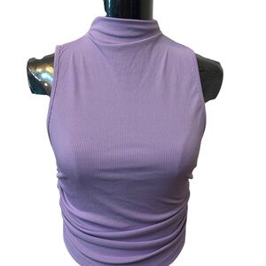 Lavender Sleeveless Mock Neck Top